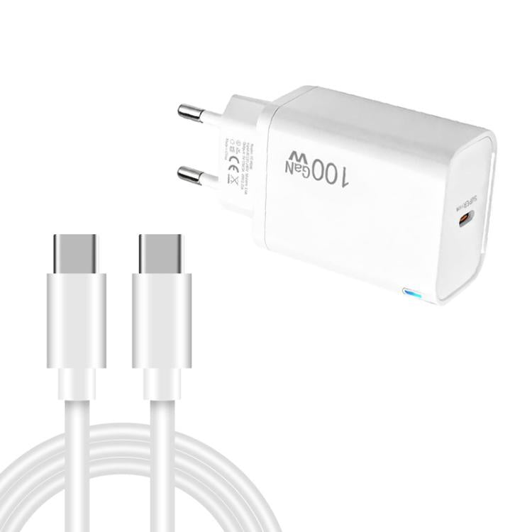 Bộ sạc tương thích hoàn toàn TE-PD46 GaN 100W PD 45W kèm cáp dữ liệu Type-C to Type-C, phích cắm EU