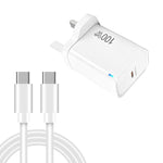 Bộ sạc tương thích hoàn toàn TE-PD46 GaN 100W PD 45W kèm cáp dữ liệu Type-C to Type-C, phích cắm Anh