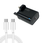 Bộ sạc tương thích hoàn toàn TE-PD46 GaN 100W PD 45W kèm cáp dữ liệu Type-C to Type-C, phích cắm Anh