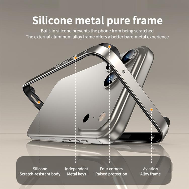 Ốp khung điện thoại silicone kết hợp kim loại chống sốc bốn góc có làm mát, dành cho iPhone 17 Pro Max, dành cho iPhone 17 Pro, dành cho iPhone 17, dành cho iPhone Air
