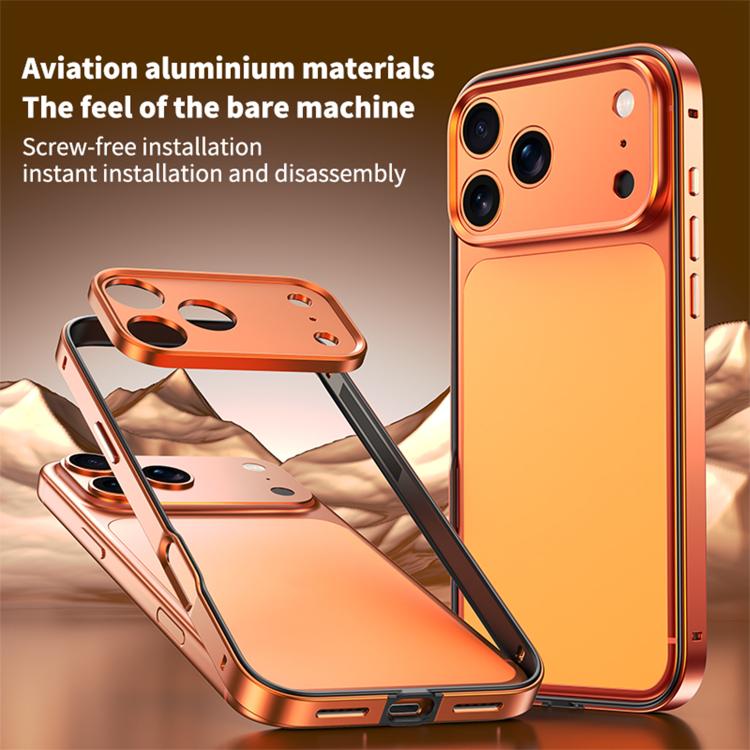 Aluminum Alloy Hybrid Silicone Edge Thin Cooling Phone Frame Case with Metal Lens Frame, For iPhone 17 Pro Max, For iPhone 17 Pro