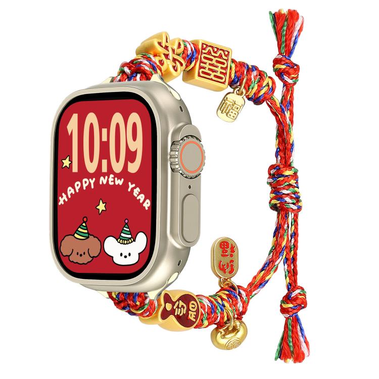 Dây đồng hồ bện dây hạt năm mới, Dành cho Apple Watch 46mm / 49mm / 45mm / 44mm, Dành cho Apple Watch 42mm / 41mm / 40mm / 38mm
