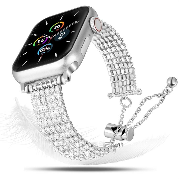 Dây đồng hồ kim loại đính kim cương sang trọng khóa móc, Dành cho Apple Watch 46mm / 49mm / 45mm / 44mm, Dành cho Apple Watch 42mm / 41mm / 40mm / 38mm