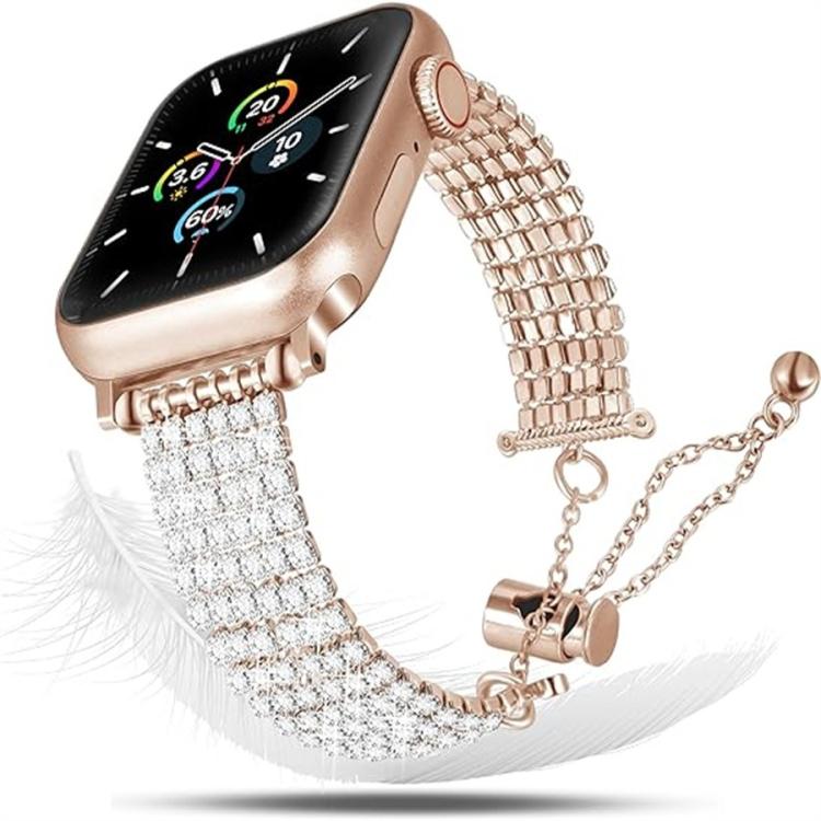 Dây đồng hồ kim loại đính kim cương sang trọng khóa móc, Dành cho Apple Watch 46mm / 49mm / 45mm / 44mm, Dành cho Apple Watch 42mm / 41mm / 40mm / 38mm
