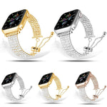 Dây đồng hồ kim loại đính kim cương sang trọng khóa móc, Dành cho Apple Watch 46mm / 49mm / 45mm / 44mm, Dành cho Apple Watch 42mm / 41mm / 40mm / 38mm