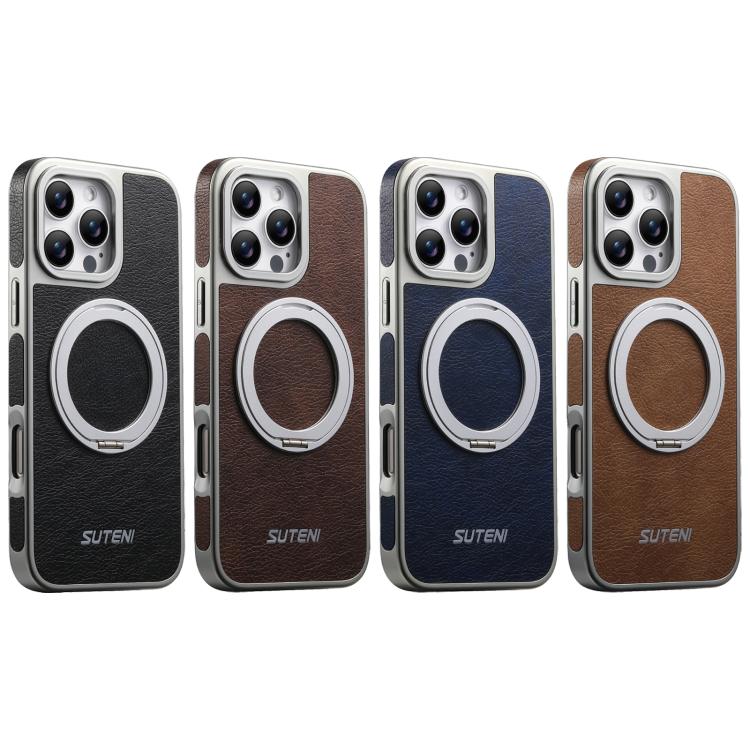 Ốp điện thoại Suteni G6 họa tiết da ngựa điên mạ điện xoay 360 kèm giá đỡ nam châm, Dành cho iPhone 13 Pro Max, Dành cho iPhone 13 Pro