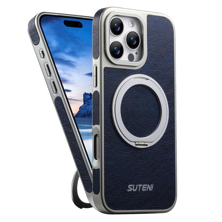 Ốp điện thoại Suteni G6 họa tiết da ngựa điên mạ điện xoay 360 kèm giá đỡ nam châm, Dành cho iPhone 13 Pro Max, Dành cho iPhone 13 Pro