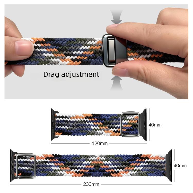 Dây đồng hồ nylon dệt khóa nam châm kiểu hiện đại, cho Apple Watch 46mm / 49mm / 45mm / 44mm, cho Apple Watch 42mm / 41mm / 40mm / 38mm