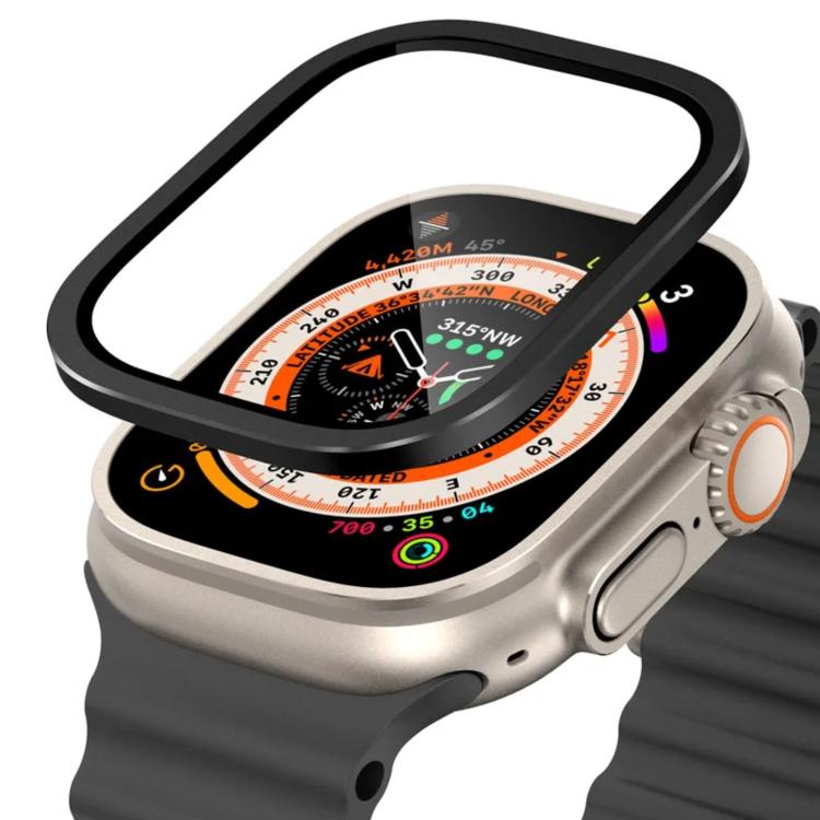 Miếng dán kính cường lực khung kim loại titanium cho Apple Watch Ultra 49mm