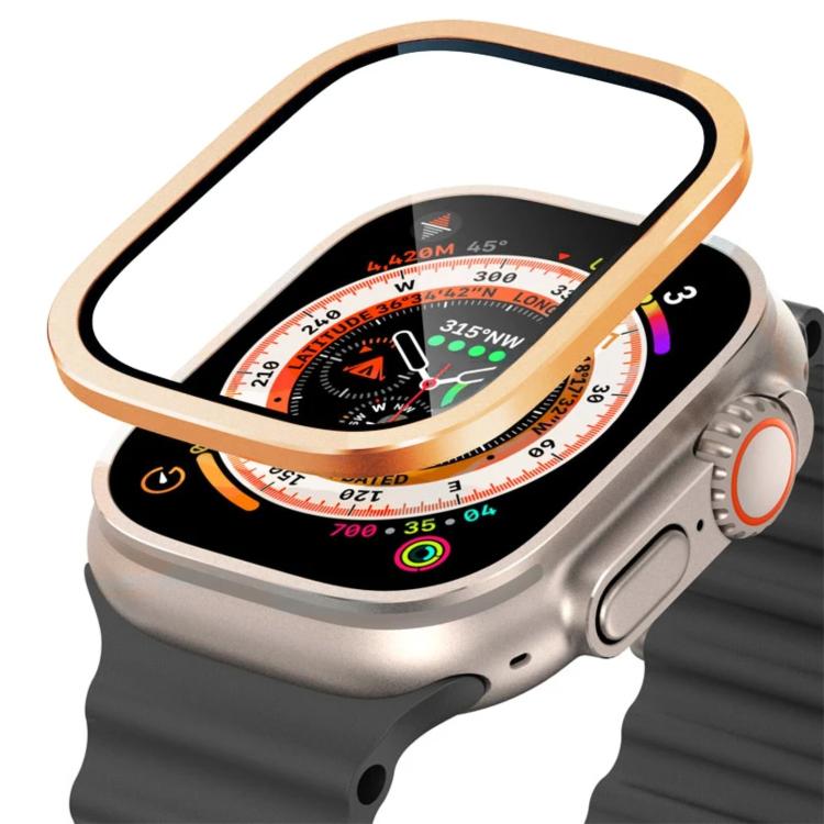 Miếng dán kính cường lực khung kim loại titanium cho Apple Watch Ultra 49mm