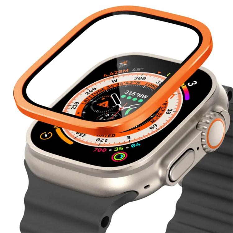 Miếng dán kính cường lực khung kim loại titanium cho Apple Watch Ultra 49mm