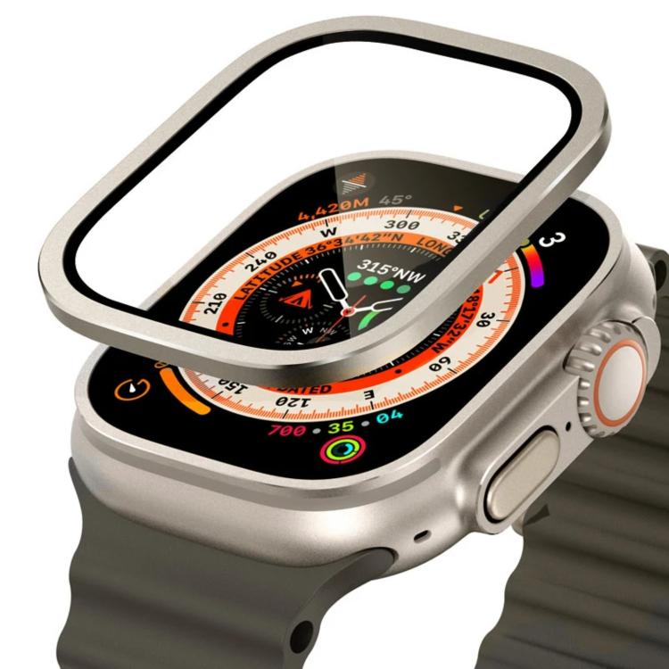 Miếng dán kính cường lực khung kim loại titanium cho Apple Watch Ultra 49mm
