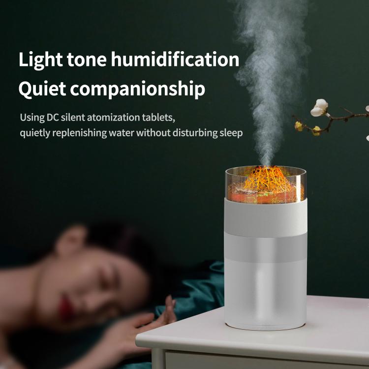 Máy tạo độ ẩm ánh sáng môi trường 7 màu mô phỏng núi lửa, mô phỏng núi lửa