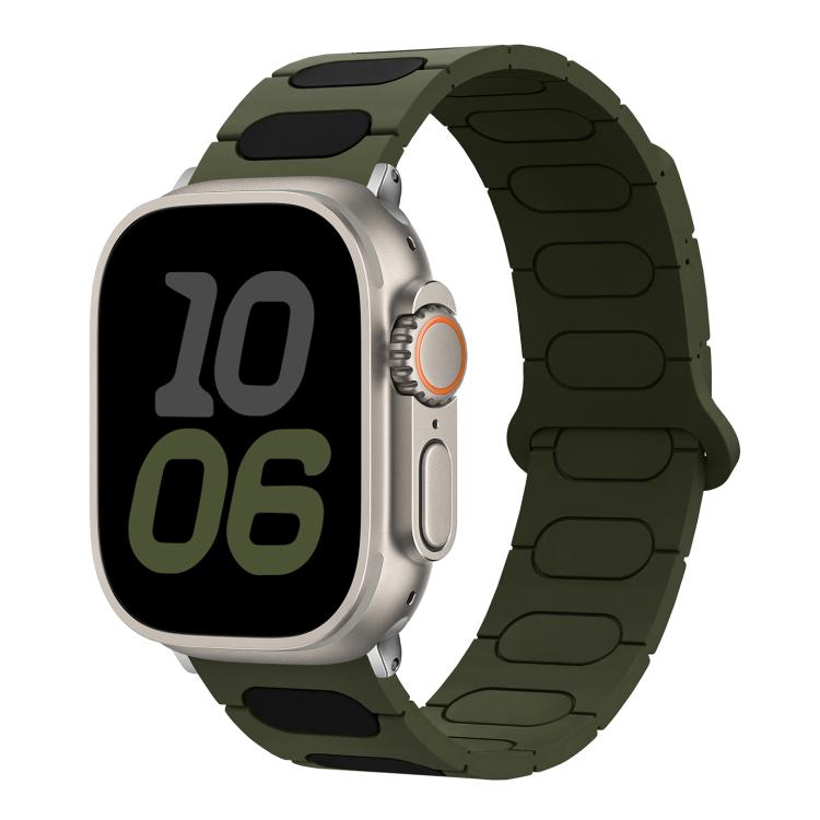 Dây đồng hồ silicone từ tính hình bầu dục, dành cho Apple Watch 46mm / 49mm / 45mm / 44mm, dành cho Apple Watch 42mm / 41mm / 40mm / 38mm
