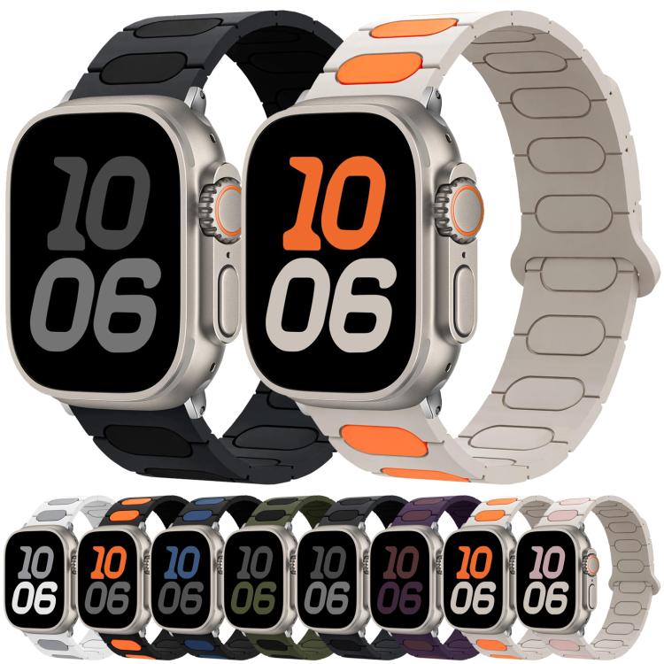 Dây đồng hồ silicone từ tính hình bầu dục, dành cho Apple Watch 46mm / 49mm / 45mm / 44mm, dành cho Apple Watch 42mm / 41mm / 40mm / 38mm