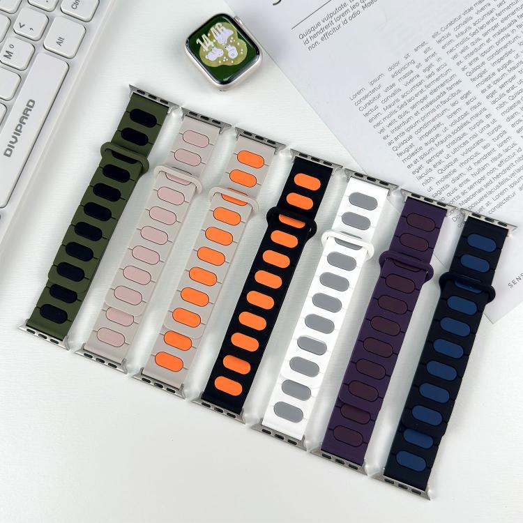 Dây đồng hồ silicone từ tính hình bầu dục, dành cho Apple Watch 46mm / 49mm / 45mm / 44mm, dành cho Apple Watch 42mm / 41mm / 40mm / 38mm