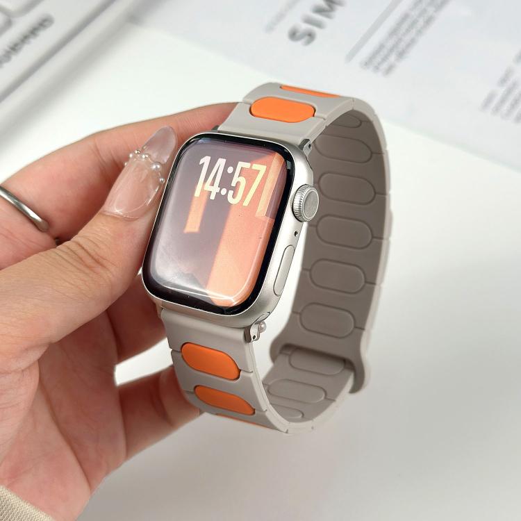 Dây đồng hồ silicone từ tính hình bầu dục, dành cho Apple Watch 46mm / 49mm / 45mm / 44mm, dành cho Apple Watch 42mm / 41mm / 40mm / 38mm