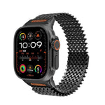 Dây đồng hồ thép không gỉ từ tính kiểu W xương dài, dành cho Apple Watch 46mm / 49mm / 45mm / 44mm