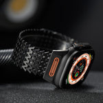Dây đồng hồ thép không gỉ từ tính kiểu W xương dài, dành cho Apple Watch 46mm / 49mm / 45mm / 44mm