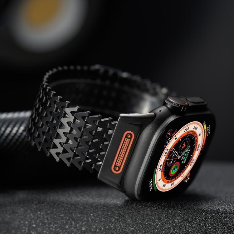 Dây đồng hồ thép không gỉ từ tính kiểu W xương dài, dành cho Apple Watch 46mm / 49mm / 45mm / 44mm