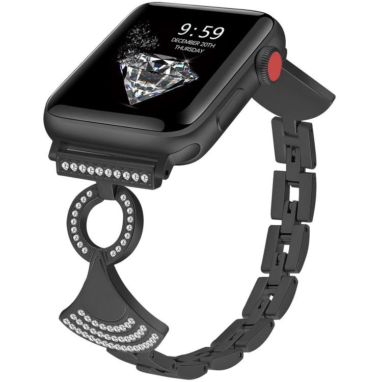 Dây đồng hồ kim loại đính kim cương khảm vỏ sò, dành cho Apple Watch 46mm / 49mm / 45mm / 44mm, dành cho Apple Watch 42mm / 41mm / 40mm / 38mm