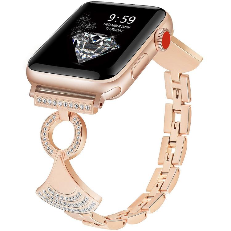 Dây đồng hồ kim loại đính kim cương khảm vỏ sò, dành cho Apple Watch 46mm / 49mm / 45mm / 44mm, dành cho Apple Watch 42mm / 41mm / 40mm / 38mm