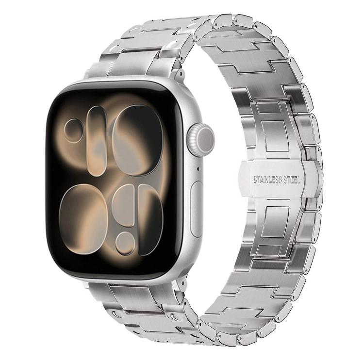 Dây đồng hồ kim loại khóa bướm kiểu cơ khí, dành cho Apple Watch 46mm / 49mm / 45mm / 44mm, dành cho Apple Watch 42mm / 41mm / 40mm / 38mm