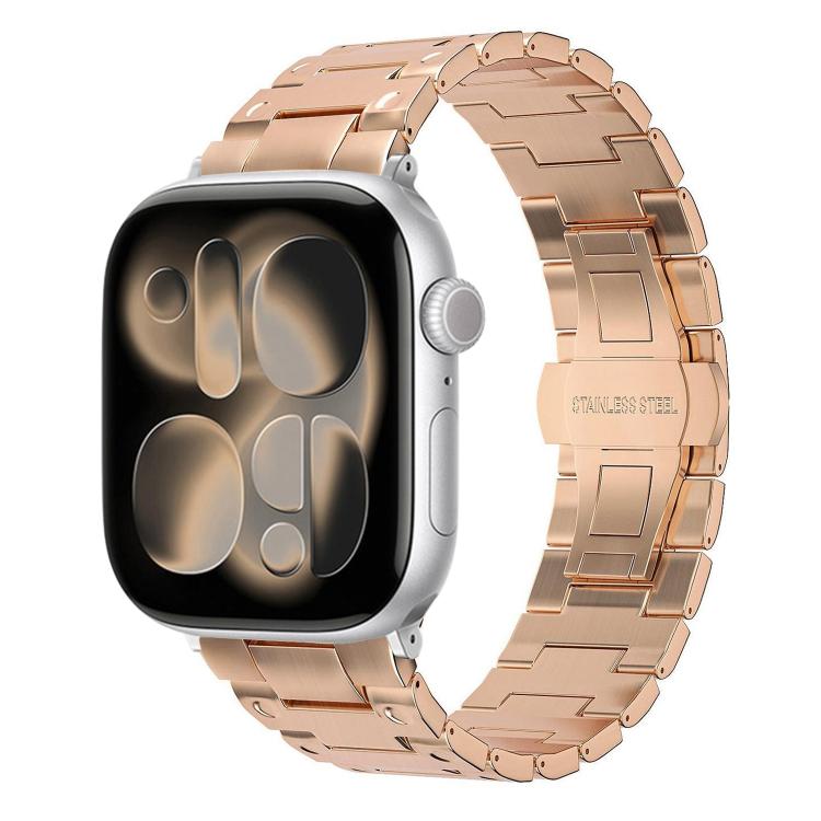 Dây đồng hồ kim loại khóa bướm kiểu cơ khí, dành cho Apple Watch 46mm / 49mm / 45mm / 44mm, dành cho Apple Watch 42mm / 41mm / 40mm / 38mm