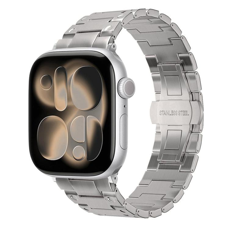Dây đồng hồ kim loại khóa bướm kiểu cơ khí, dành cho Apple Watch 46mm / 49mm / 45mm / 44mm, dành cho Apple Watch 42mm / 41mm / 40mm / 38mm