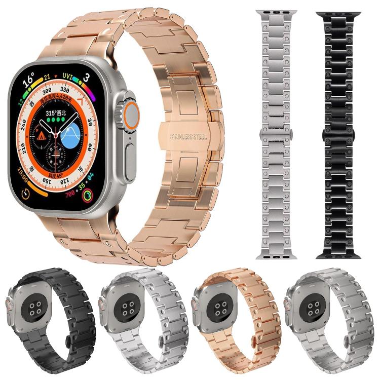 Dây đồng hồ kim loại khóa bướm kiểu cơ khí, dành cho Apple Watch 46mm / 49mm / 45mm / 44mm, dành cho Apple Watch 42mm / 41mm / 40mm / 38mm