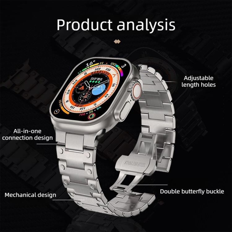 Dây đồng hồ kim loại khóa bướm kiểu cơ khí, dành cho Apple Watch 46mm / 49mm / 45mm / 44mm, dành cho Apple Watch 42mm / 41mm / 40mm / 38mm