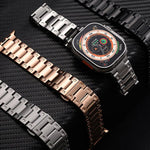 Dây đồng hồ kim loại khóa bướm kiểu cơ khí, dành cho Apple Watch 46mm / 49mm / 45mm / 44mm, dành cho Apple Watch 42mm / 41mm / 40mm / 38mm
