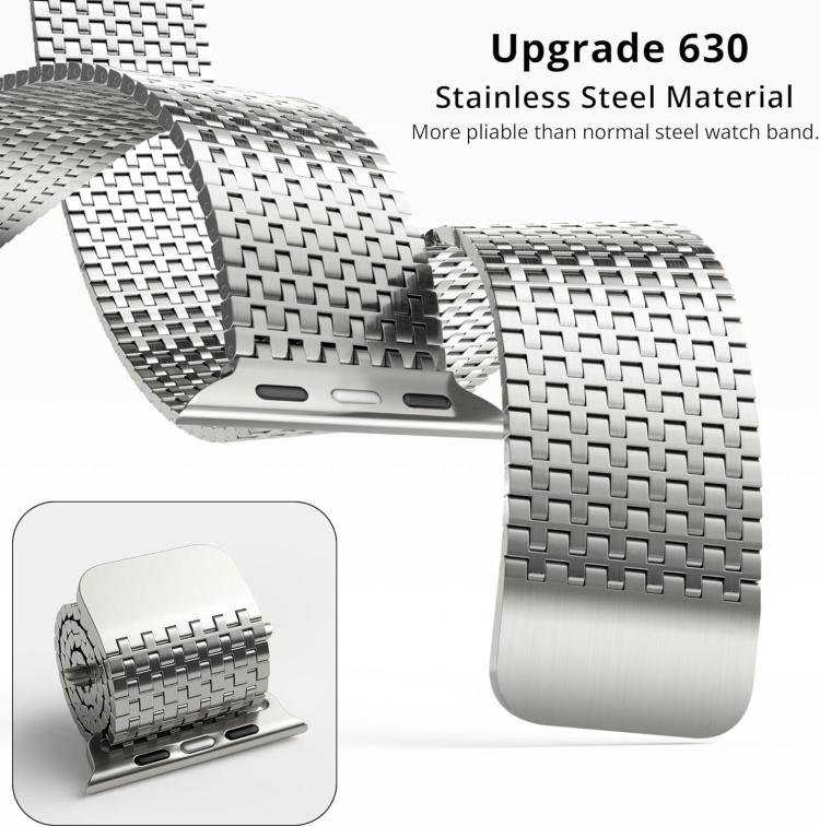Dây đồng hồ Milanese từ tính kiểu xích ghim, dành cho Apple Watch 46mm / 49mm / 45mm / 44mm, dành cho Apple Watch 42mm / 41mm / 40mm / 38mm