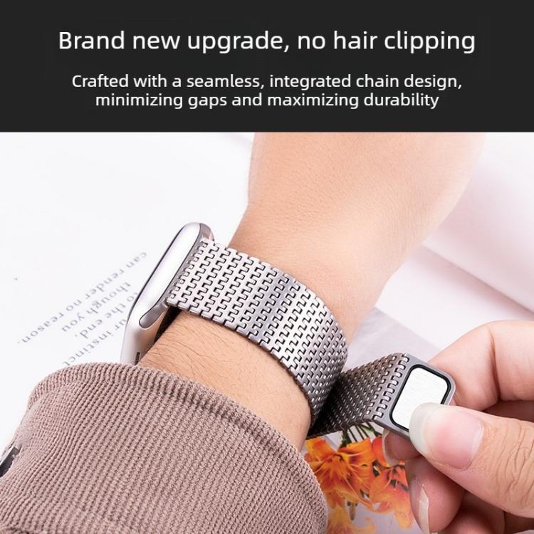 Dây đồng hồ Milanese từ tính kiểu xích ghim, dành cho Apple Watch 46mm / 49mm / 45mm / 44mm, dành cho Apple Watch 42mm / 41mm / 40mm / 38mm