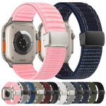 Dây đồng hồ nylon họa tiết sóng khóa nam châm, dành cho Apple Watch 46mm / 49mm / 45mm / 44mm, dành cho Apple Watch 42mm / 41mm / 40mm / 38mm
