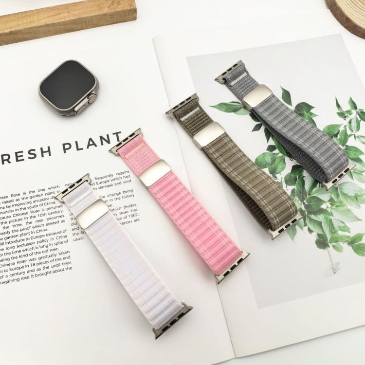 Dây đồng hồ nylon họa tiết sóng khóa nam châm, dành cho Apple Watch 46mm / 49mm / 45mm / 44mm, dành cho Apple Watch 42mm / 41mm / 40mm / 38mm