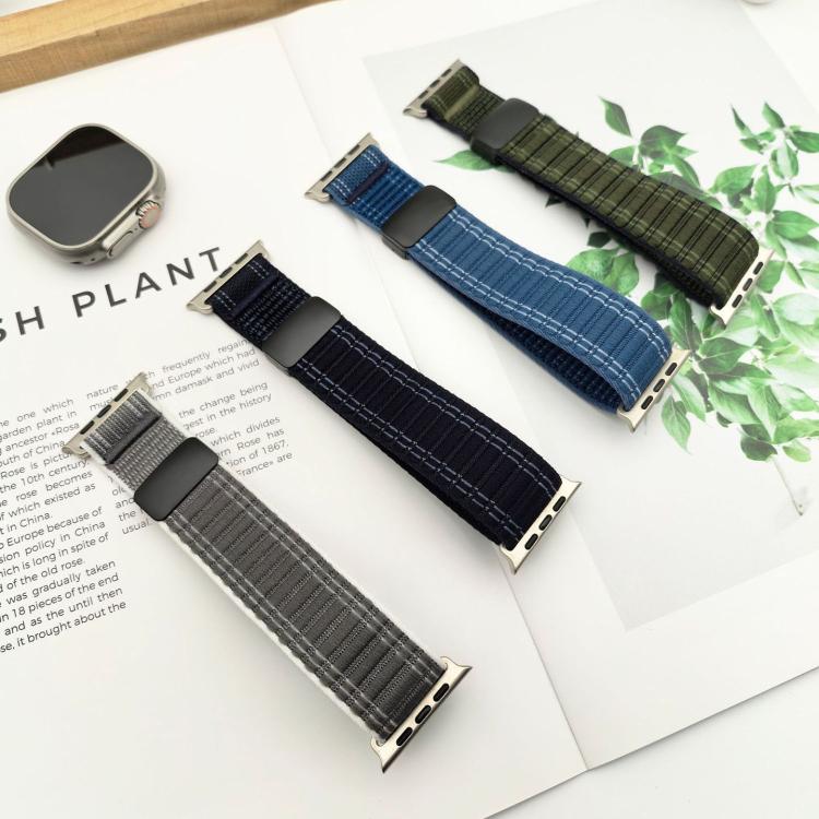 Dây đồng hồ nylon họa tiết sóng khóa nam châm, dành cho Apple Watch 46mm / 49mm / 45mm / 44mm, dành cho Apple Watch 42mm / 41mm / 40mm / 38mm
