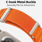 Dây đồng hồ nylon vòng núi cao hai đoạn khóa C, dành cho Apple Watch 46mm / 49mm / 45mm / 44mm, dành cho Apple Watch 42mm / 41mm / 40mm / 38mm