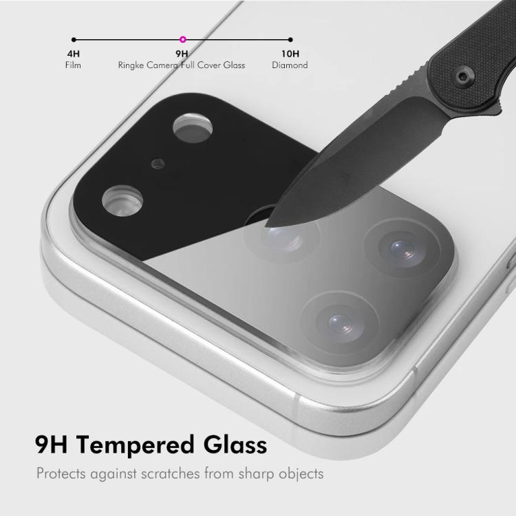 ENKAY Hat-Prince Miếng dán kính cường lực 9H màu đen cho ống kính camera sau, Dành cho iPhone 17 Pro Max, Dành cho iPhone 17 Pro, Dành cho iPhone 17, Dành cho iPhone Air