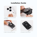 ENKAY Hat-Prince Miếng dán kính cường lực 9H màu đen cho ống kính camera sau, Dành cho iPhone 17 Pro Max, Dành cho iPhone 17 Pro, Dành cho iPhone 17, Dành cho iPhone Air