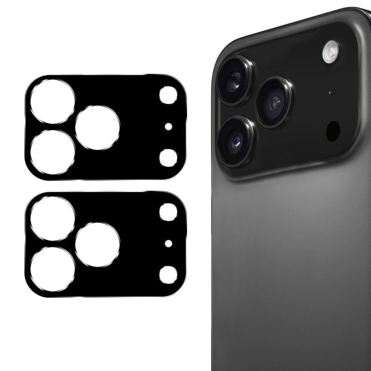 2 cái ENKAY Hat-Prince Đen Kính cường lực bảo vệ ống kính camera sau 9H, Dành cho iPhone 17 Pro Max, iPhone 17 Pro, iPhone 17, iPhone Air