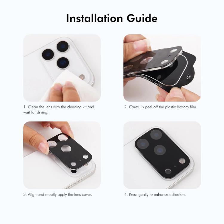 2 cái ENKAY Hat-Prince Đen Kính cường lực bảo vệ ống kính camera sau 9H, Dành cho iPhone 17 Pro Max, iPhone 17 Pro, iPhone 17, iPhone Air