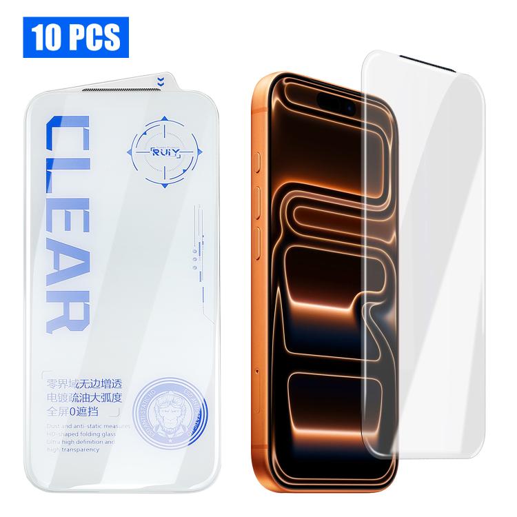10 cái Kính cường lực HD cong 3D không viền, Dành cho iPhone 17 Pro Max, iPhone 17 Pro, iPhone 17, iPhone Air, iPhone 16 Pro Max, iPhone 16 Pro, iPhone 16 Plus, iPhone 16, iPhone 15 Pro Max