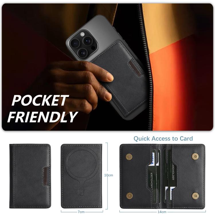 Two-Fold Magnetic Vegan Leather Card Bag