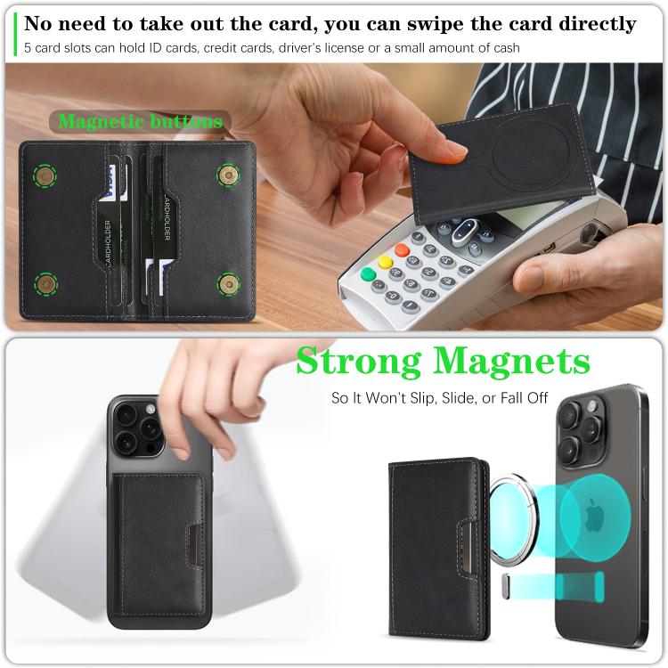 Two-Fold Magnetic Vegan Leather Card Bag