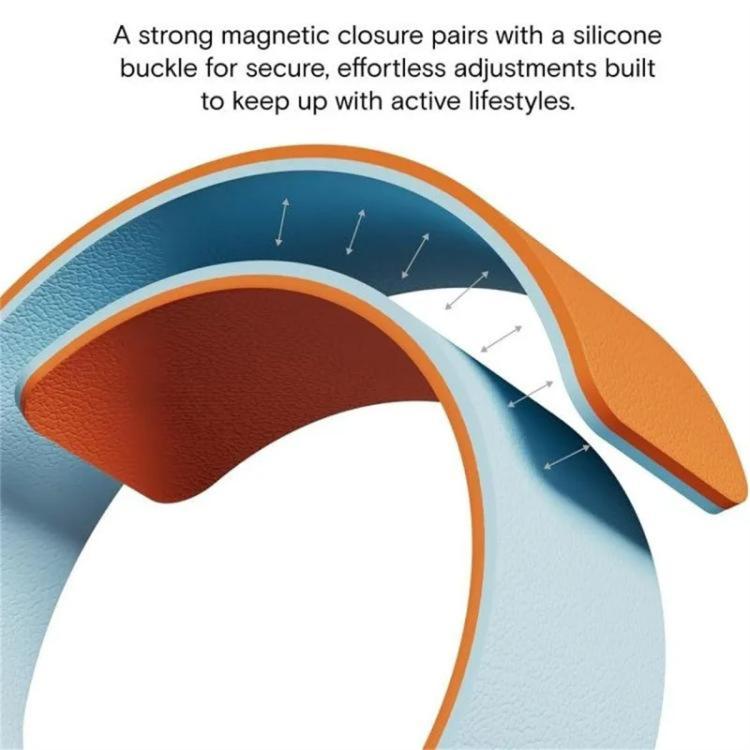 Dây đồng hồ silicone nam châm họa tiết vân vải Litchi phối màu, Dành cho Apple Watch 46mm / 49mm / 45mm / 44mm, Dành cho Apple Watch 42mm / 41mm / 40mm / 38mm
