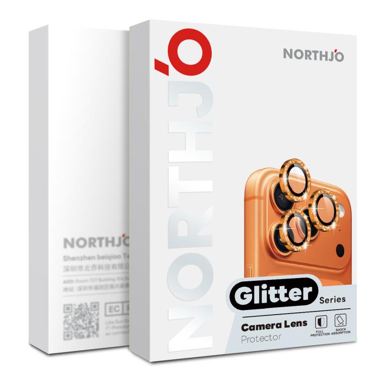 NORTHJO 1 bộ phim bảo vệ ống kính camera vòng kim loại lấp lánh, Dành cho iPhone 17 Pro / 17 Pro Max