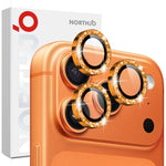 NORTHJO 1 bộ phim bảo vệ ống kính camera vòng kim loại lấp lánh, Dành cho iPhone 17 Pro / 17 Pro Max