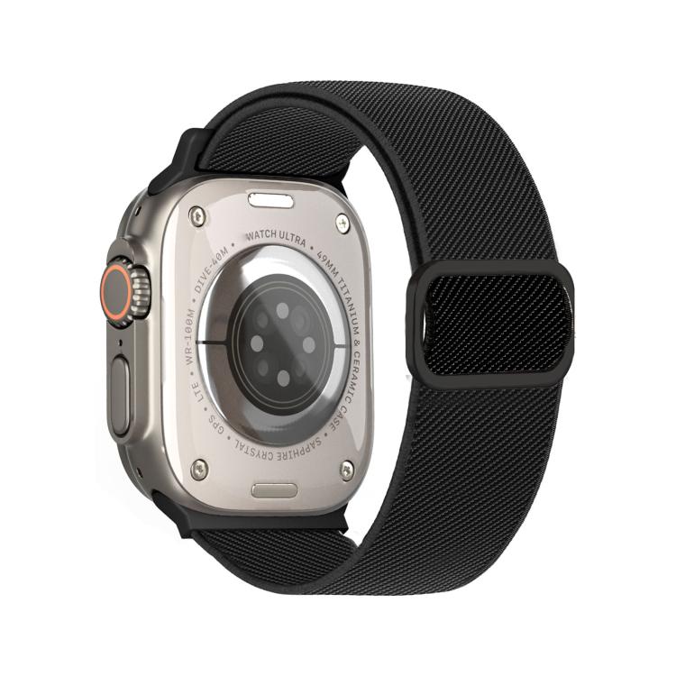 Dây đồng hồ đàn hồi nylon khóa D-ring sọc chéo, dành cho Apple Watch 46mm / 49mm / 45mm / 44mm, dành cho Apple Watch 42mm / 41mm / 40mm / 38mm