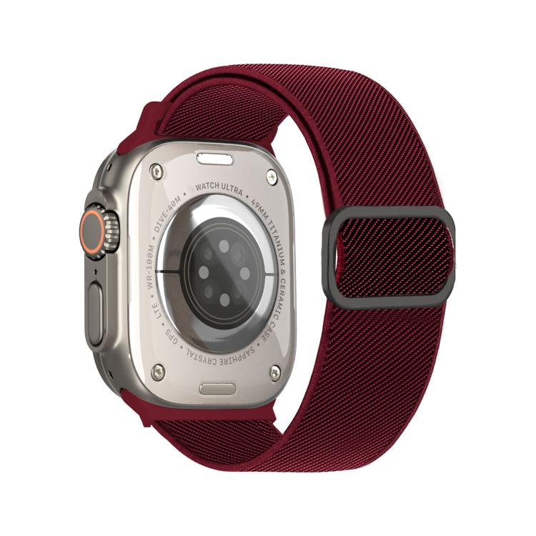 Dây đồng hồ đàn hồi nylon khóa D-ring sọc chéo, dành cho Apple Watch 46mm / 49mm / 45mm / 44mm, dành cho Apple Watch 42mm / 41mm / 40mm / 38mm